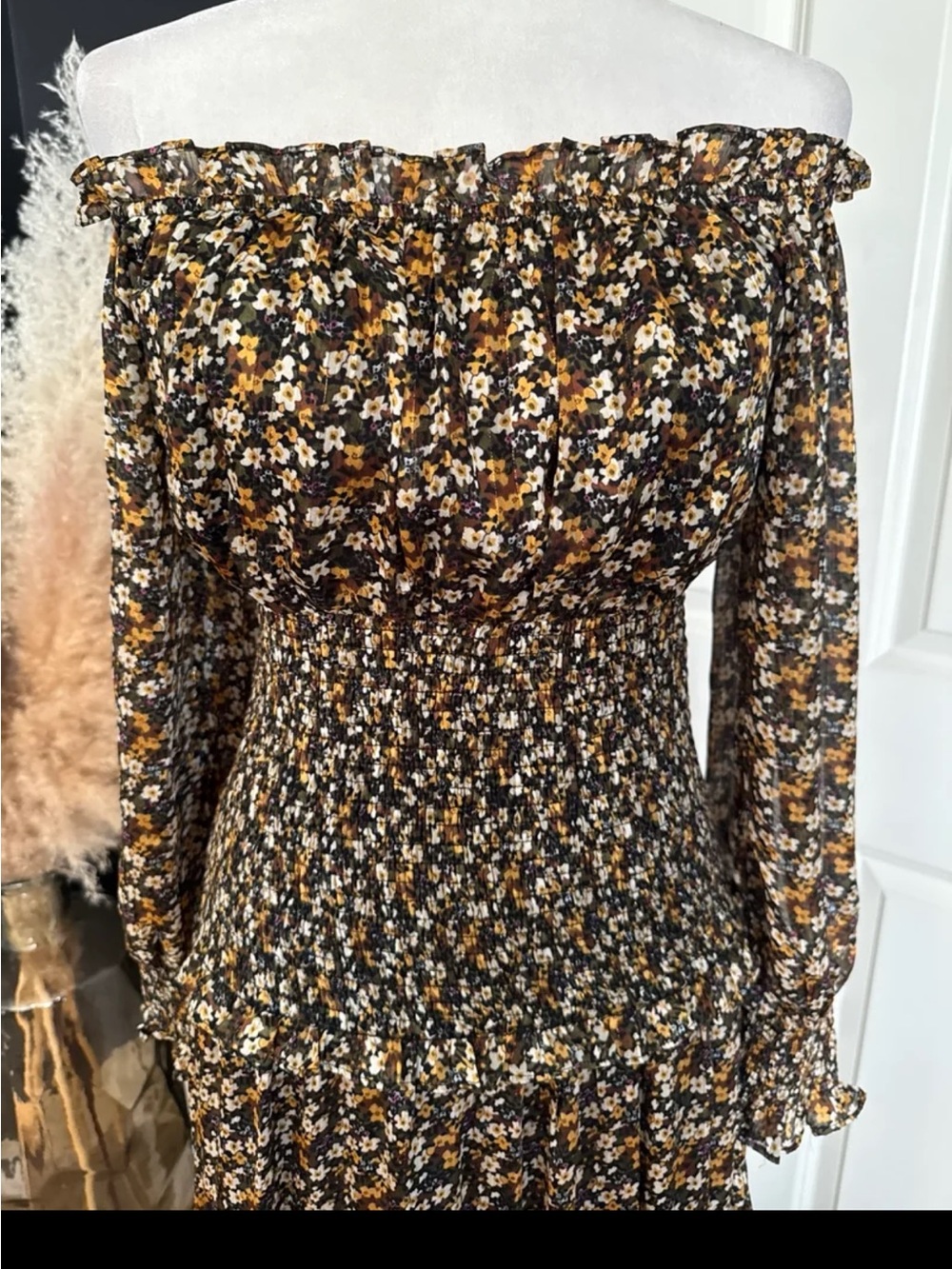 Anthropologie ASTR the Label Floral Off the Shoulder Maxi Dress size Small - Picture 7 of 12